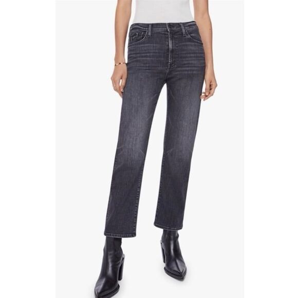 MOTHER Denim - Mother The Ditcher Zip Ankle High Rise Black Jeans in Smoking Section Size 26